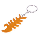 Fishbone Shaped Aluminium Alloy Bottle Opener Anodized Keychains Newly