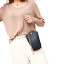 Women PU Leather Mini Phone Bag Chain Bag Shoulder Crossbody Bag(Black)
