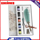 Gradient Color Quill Calligraphy Ink Pen Starry Sky Fountain Dip Pen Feather Set