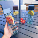 Transparent Square Tea Milk Fruit Water Cup 500ml For Sports Bottles Water Q0S8