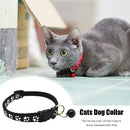 Cat Collar with Bell Adjustable Buckle Collar Footprint Necklace Pet Supplies