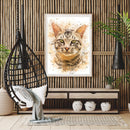 Cat Oil Paint By Numbers DIY Handpainted on Canvas Wall Art Picture Crafts