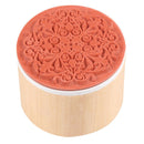 Practical 6 in 1 Round Wooden Rubber Retro Floral Pattern Stamps Newly