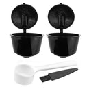 2pcs Plastic Coffee Capsule Cup for Dolce/Gusto Refillable Filters (Black)