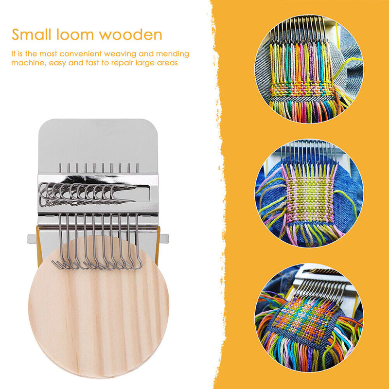 Wood Small Loom Mender Clothes Mending Weave Darning Machine (10 Needles) Newly