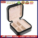 Portable Earrings Rings Storage Box PU Leather Jewelry Display Case (Black)