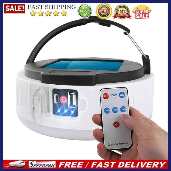 Portable Camping Solar Light Remote Control Workshop Lamp Emergency Equipment
