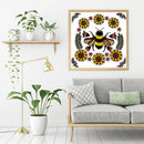 5D Diamond Painting Kit Bee Flowers Full Square Drill DIY Mosaic Wall Art Cra