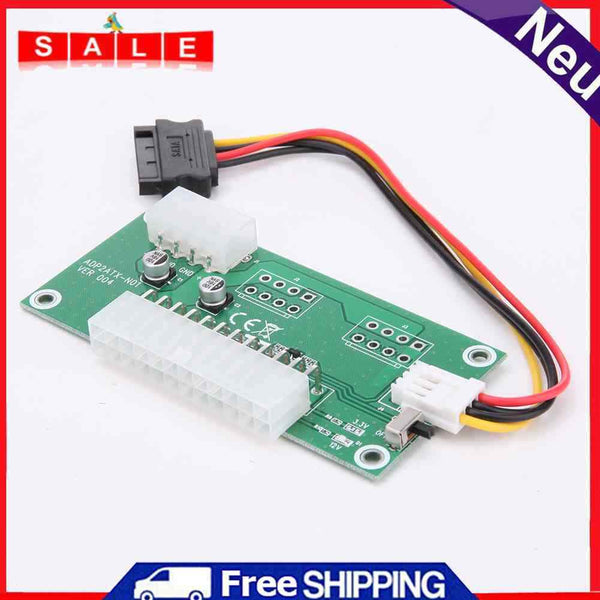 1Pcs PC Desktop ATX 24-Pin Dual PSU Power Synchronous Start Extension Cable for