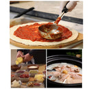 Pizza Spread Sauce Ladle Flat Bottom Kitchen Cooking Spoon (Yellow 3 Ounce)