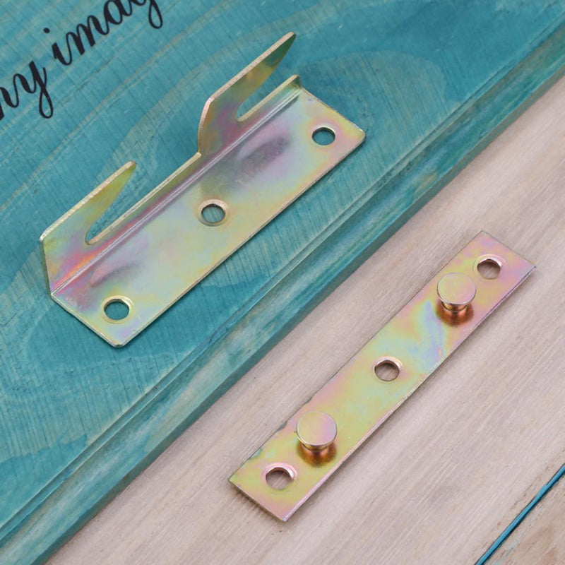 8pcs Iron Bed Fittings Connectors Brackets Joiners Hook Frame Replacement Newly