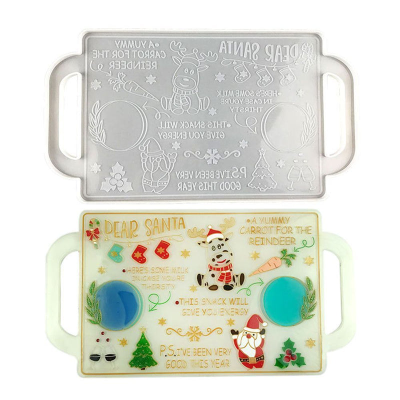 Decoration With Handle Storage Tea Cup Tray Mold Christmas Tray DIY Silicone