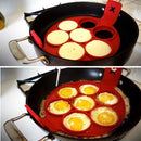 Pancake Egg Ring Maker Silicone Nonstick Kitchen Cooking Tool With 7 Holes