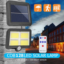 IP65 Solar Wall Light Remote Control Motion Sensor Outdoor Lamp (128LED) Newly