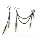 Jewelry Gothic Hip Hop Long Tassel Drop Ear Stud Ear Clip Rivet Punk Earrings