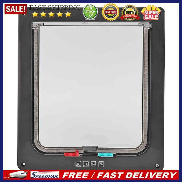 4 Way Safe Dog Cat Gate Doors ABS Animal Pet Kitten Puppy Security Flap Door