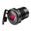 Dual USB Car Phone Charger QC3.0 PD Power Adapter with LED Voltmeter+Power Cable