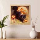 Full Embroidery Halloween Kits Black Cat 11CT Stamped Needlework Home Decoration