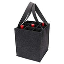 Wine Storage Bag with 6 Grids Comfortable Carry Handle Solid Color Felt Bag
