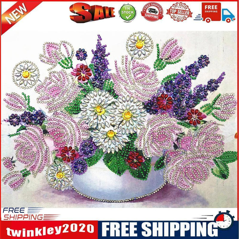 5D DIY Special Shaped Diamond Painting Flower Cross Stitch Mosaic Craft Kit