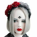 Bridal Headpiece Red Rose Crown Hair Wreath Wedding Garland Halloween Headbands