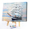 White Ship Colouring Oil Canvas Picture DIY Hand Painted Paint By Numbers Kit