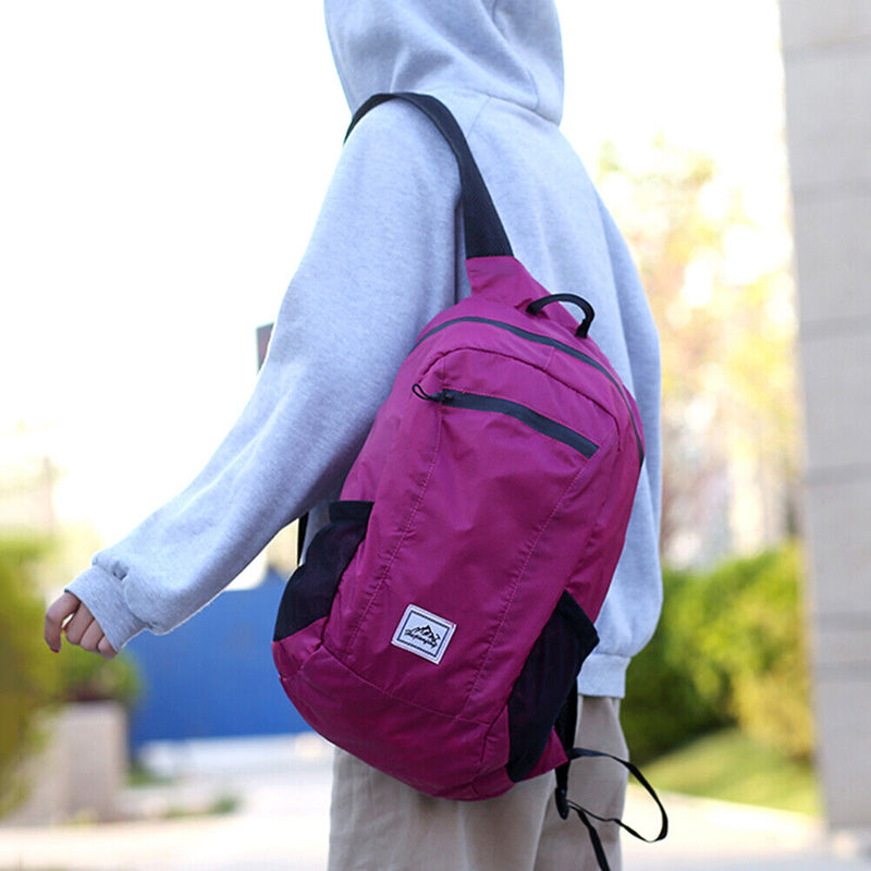 20L Large Waterproof Folding Climbing Backpack Travel Rucksack (Rose Red)