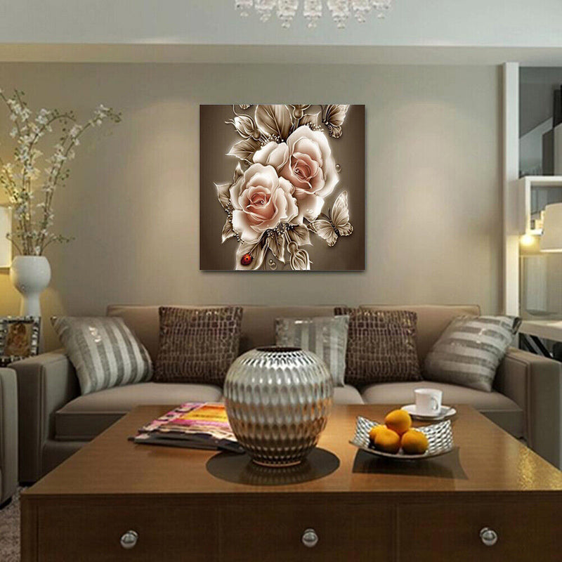 DIY 5D Diamond  Retro Flower  Painting Embroidery Home Decor Craft Newly