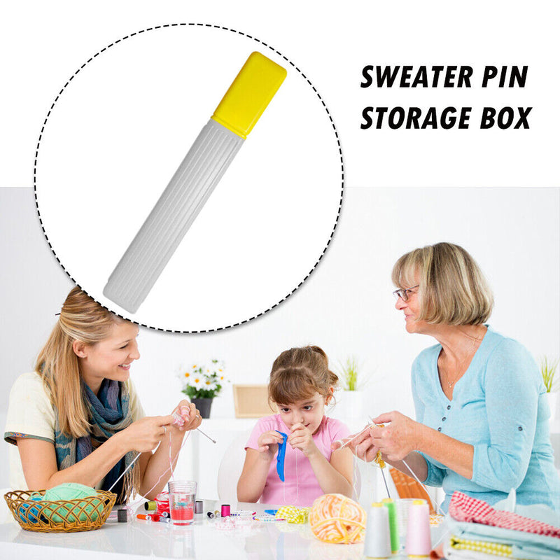 Knitting Needle Storage Organizer Hand Sewing Needle Storage Tube (Yellow) Newly