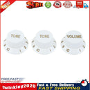 3pcs Plastic Electric Guitar Bass Volume Knob Potentiometer Caps(White) Newly