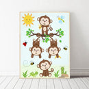 5D DIY Full Drill Diamond Painting Monkey Cross Stitch Mosaic Craft Kit Wall