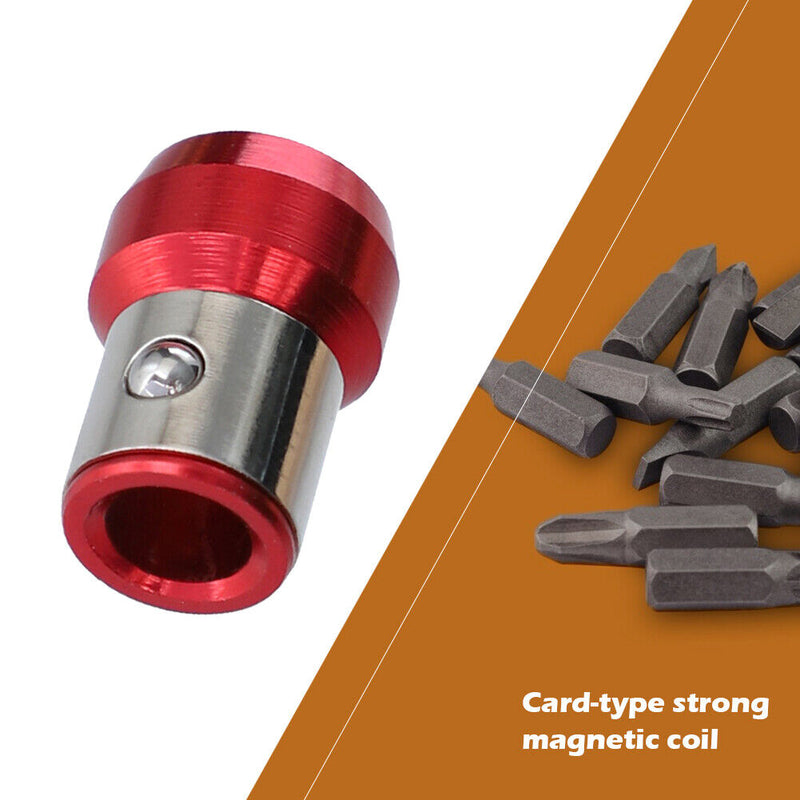 Screwdriver Magnetic Ring Powerful Magnet Anti-Slip Screw Bit Holder (Red)