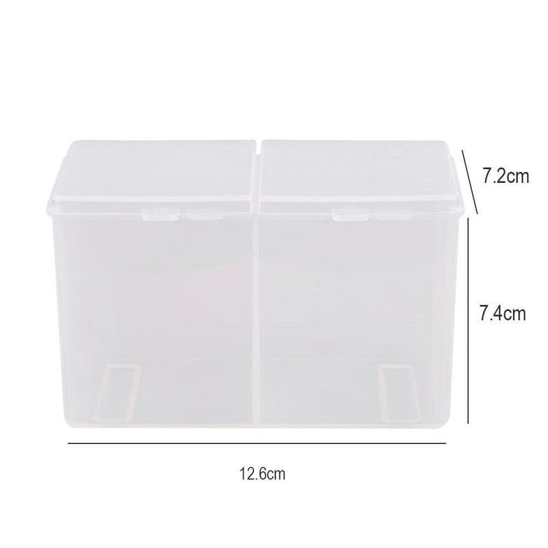 2 Compartments Cotton Pad Swab Storage Gel Polish Remover Nail Art Container