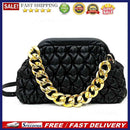 Women PU Leather Shoulder Bags Lady Metal Chain Diamond Lattice Bag Purse Bag
