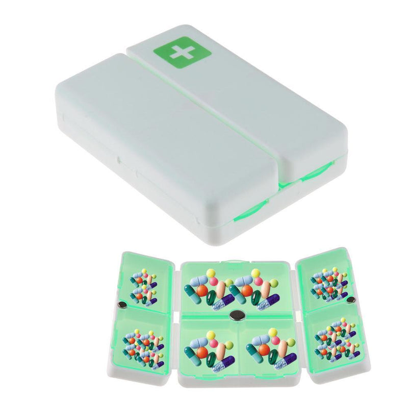 domybest Folding Pill Box Drug Tablet Storage Travel Case Holder 7 Day Pills