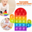 Silicone Push Bubble Fidget Anti Stress Autism Need Toys Rainbow (Cactus ) Newly