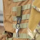 Outdoor Carabiner Keychain Nylon Hanging Webbing Buckle MOLLE Hook (Khaki) Newly