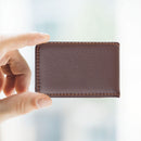 Business Card Holder 2pcs PU Leather Name Card Case Pocket (Black Coffee)