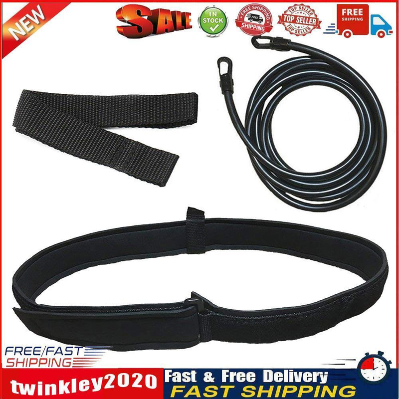 Swim Training Exercise Belts Rope Swimming Harness Resistance Band (Black) Newly