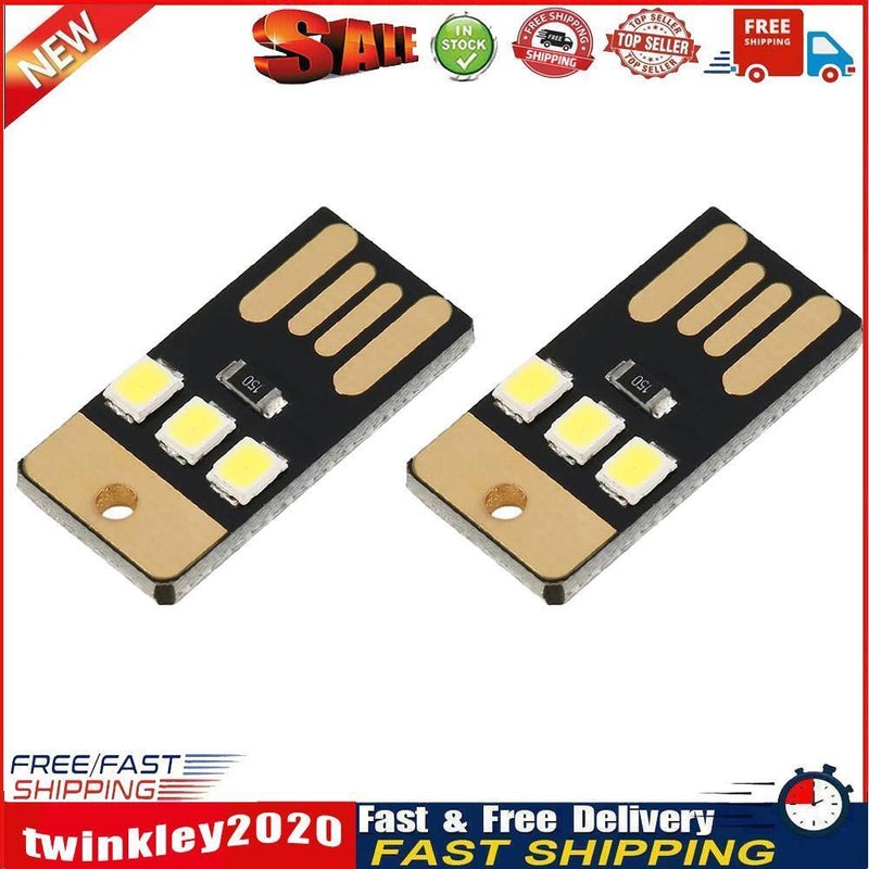 Camping Portable Mini LED Lights Energy Saving Rechargeable Lamp (2pcs) Newly