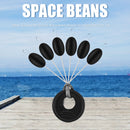 60pcs 10 Group Set Silicone Space Beans Stopper Fishing Bait Float (Black)