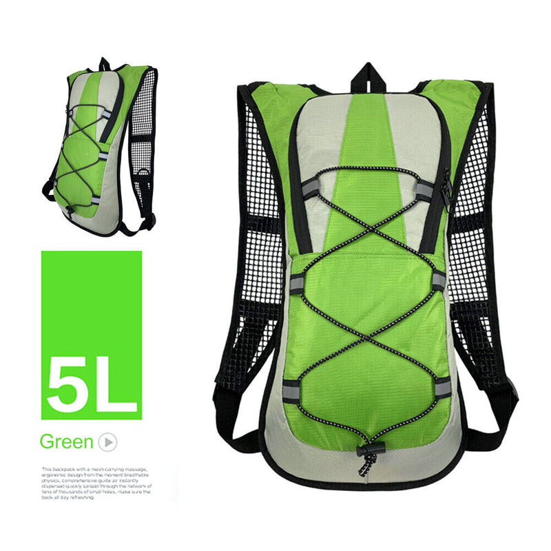 5L Bike Outdoor Sport Cycling Water Bag Backpack Bladder Rucksack (Green) Newly