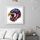 Hand Painted on Canvas DIY Flag Eagle Oil Paint By Numbers Drawing Kit Ornaments