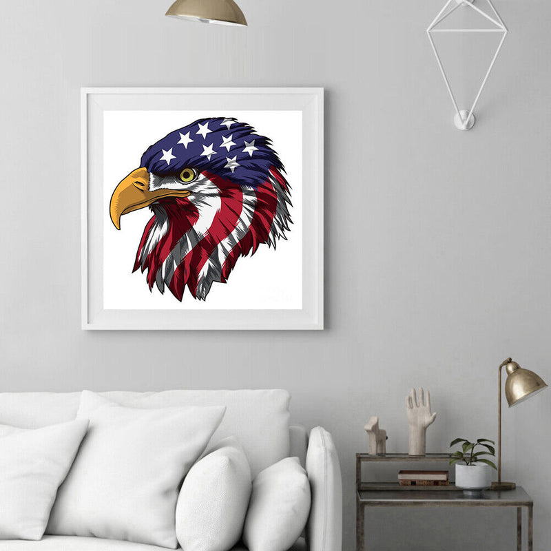 Hand Painted on Canvas DIY Flag Eagle Oil Paint By Numbers Drawing Kit Ornaments