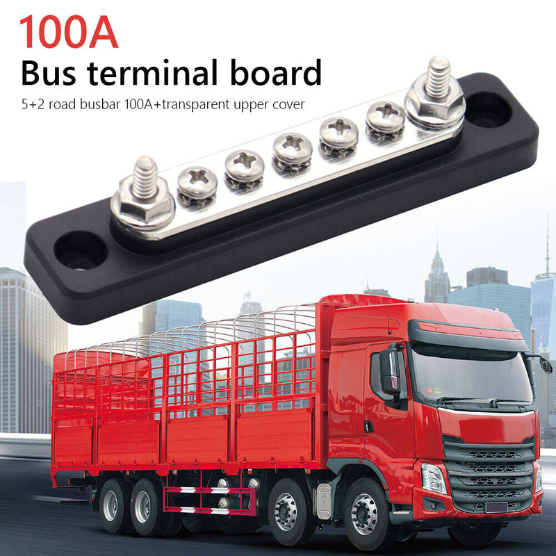 Bus Bar 48V 100 Amp Busbar with Clear Cover for Truck Boat RV (AOA1134-A) Newly
