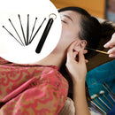 6pcs Ear Picker Stainless Steel Spiral Earpick Wax Remover Ear Cleaner (E) Newly