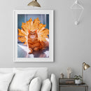 Orange Cat 5D DIY Full Round Drill Diamond Painting Rhinestone Handmade Cra