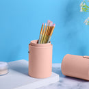 PU Leather Makeup Brush Storage Box Holder Make Up Pen Tube Container Organ