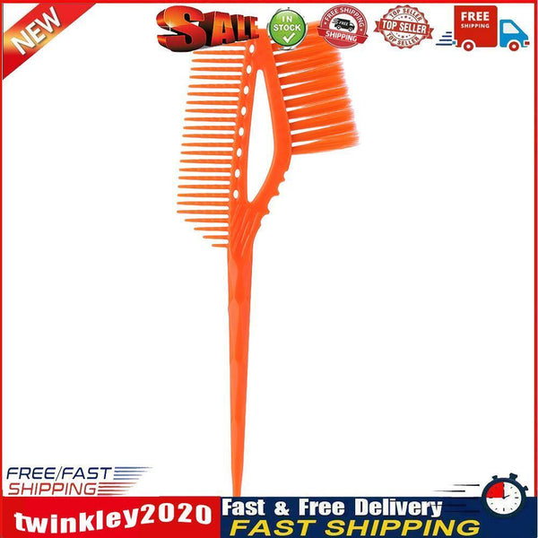 Barber Hair Dye Comb with Brush Plastic Hair Coloring Applicator (Orange) Newly
