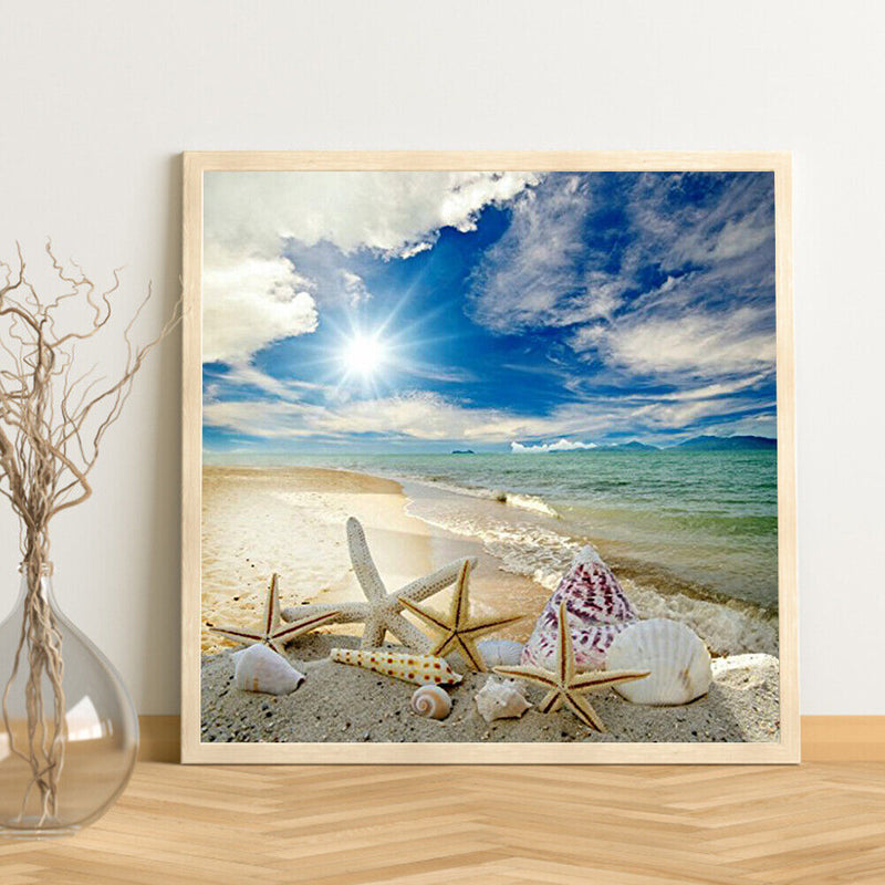 DIY Paint By Number Kit Seaside Beach Scenery No Frame for Home Art Decor